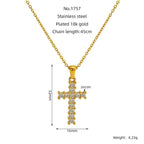 Ins Style Vintage Cross Zircon Necklace