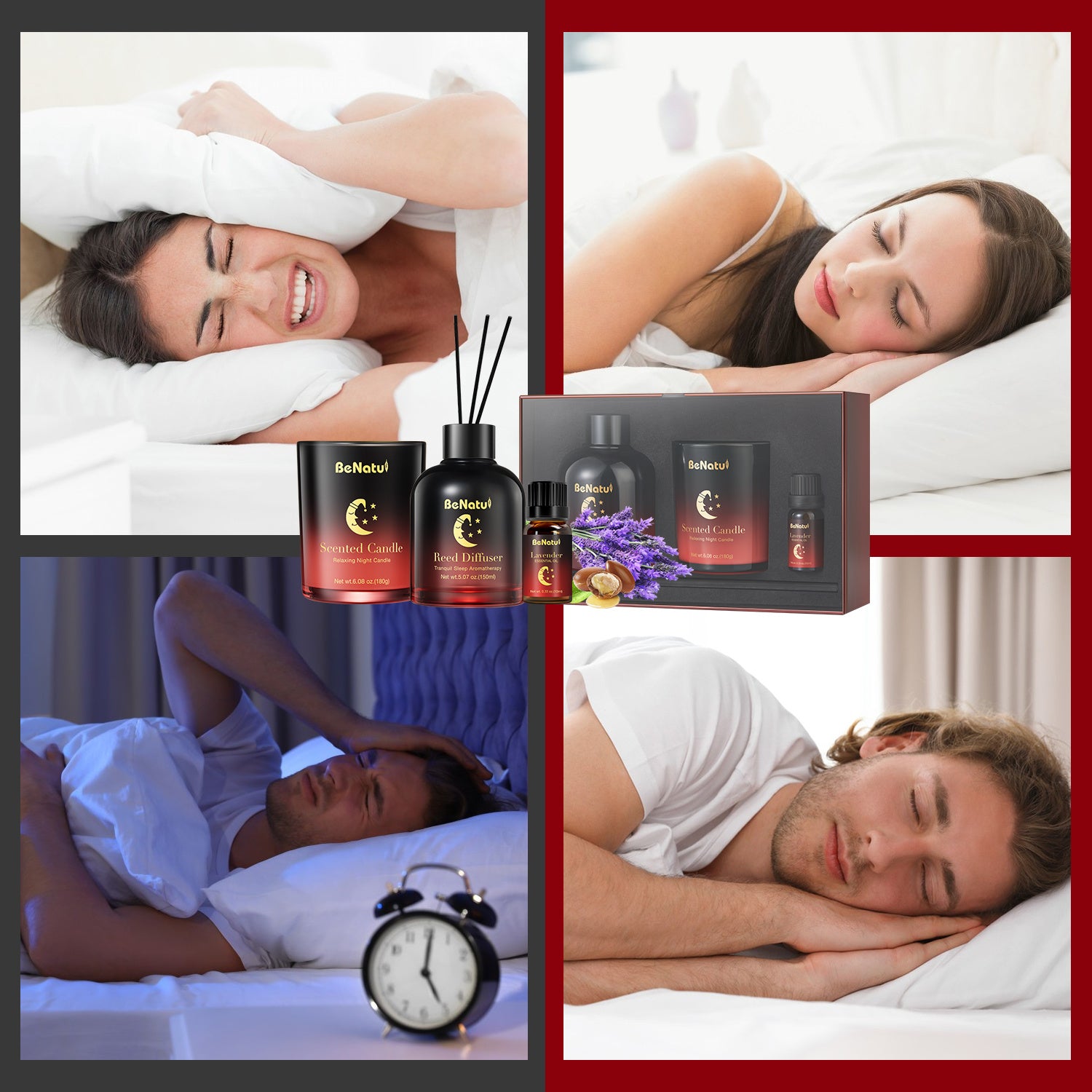 Dream Night Trio: Sleep Spray, Scented Candle, Reed Diffuser, Fast Sleep And Refreshing Fragrance, Formaldehyde-Free, Easy to Use, Good Helper for Sleep Lootquake LLC