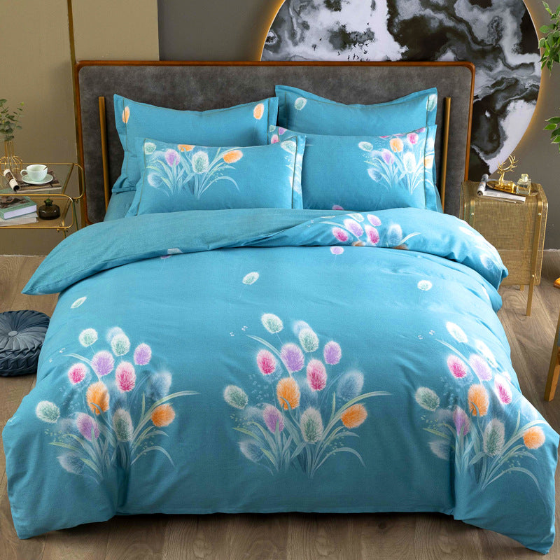 Cotton Winter Linen Quilt Cover Bedding Set Pi-Mart