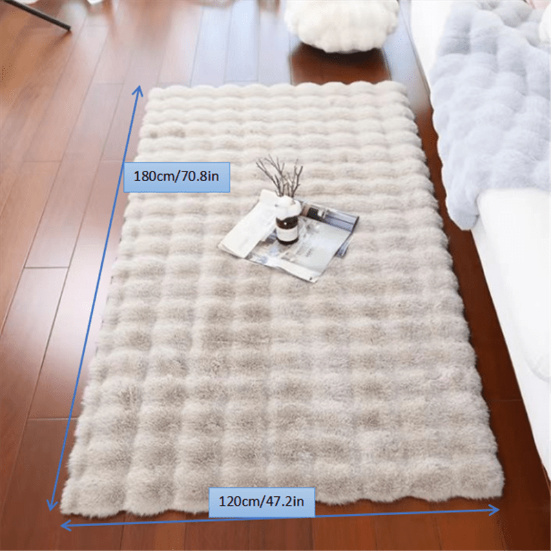 1pc Bubble Velvet Soft Shag Rug - Ultra-Soft Luxury Area Rug for Girls Bedrooms & Living Rooms - Non-Slip, Machine Washable, Colorful Decorative Blanket for Cozy Home Decor, Sofa Mat Lootquake LLC