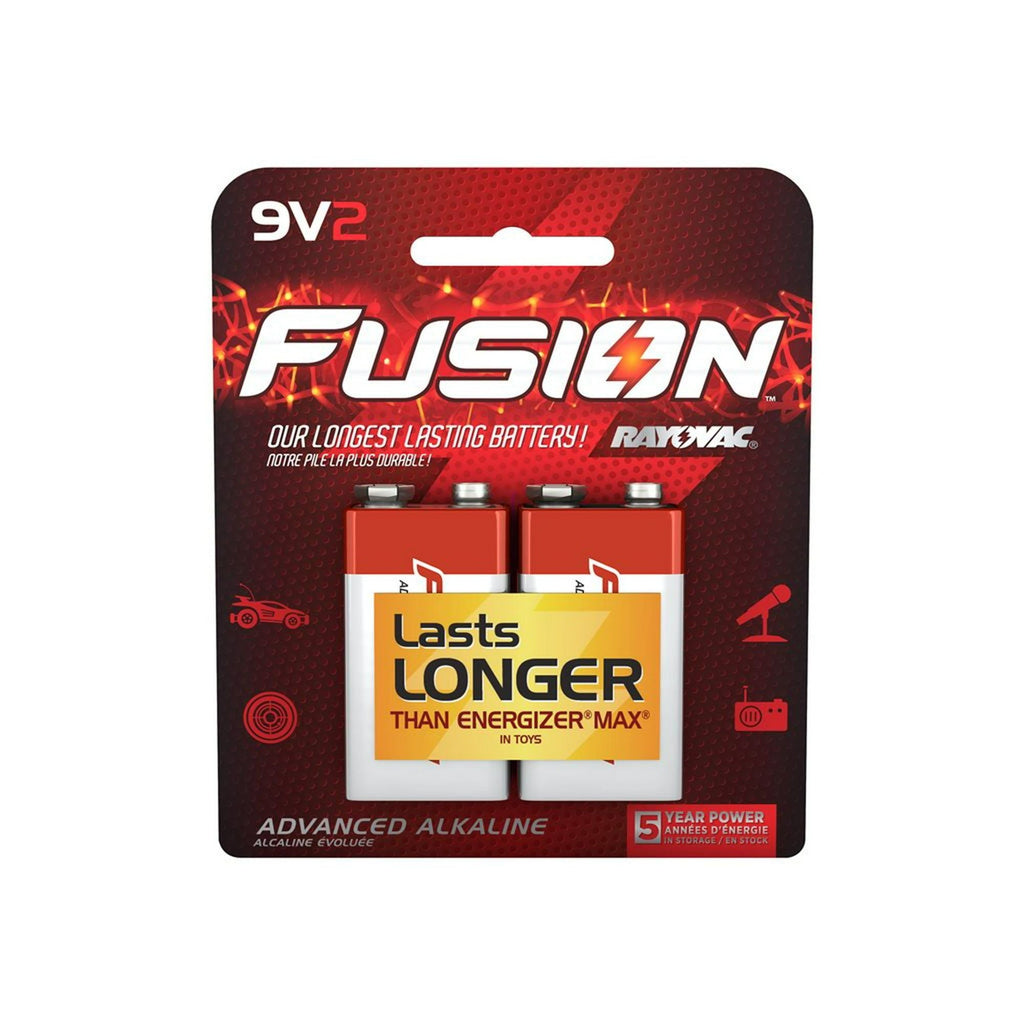 Rayovac Fusion 9V Batteries (2 Pack), Alkaline 9 Volt Batteries EasyOptionXY LLC