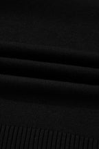 Black Contrast Trim Big Bow Accent Cropped Sweater