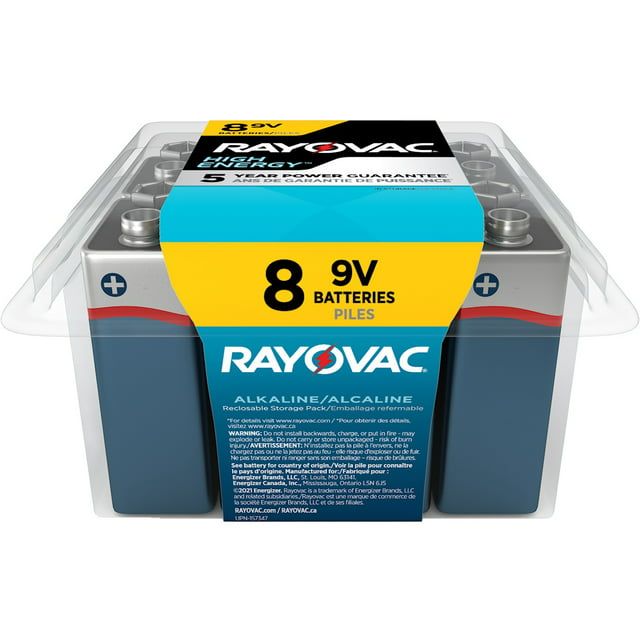 Rayovac High Energy 9V Batteries (8 Pack), Alkaline 9 Volt Batteries EasyOptionXY LLC