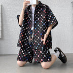 Summer New Chessboard Plaid Shirt Short Sleeve Shorts Suit Lootquake LLC
