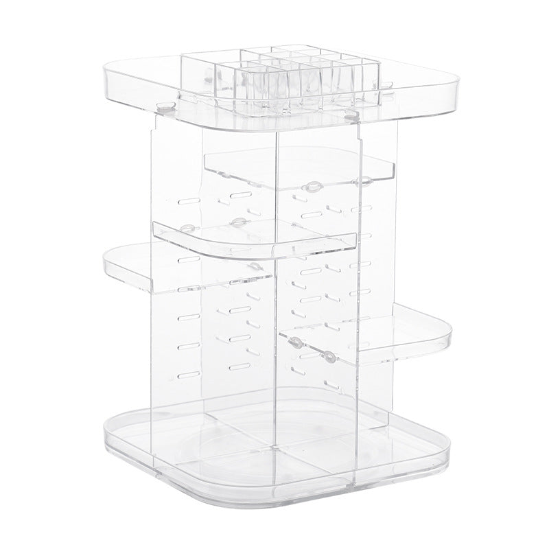 Rotating Acrylic Cosmetic Storage Box Transparent Pi-Mart