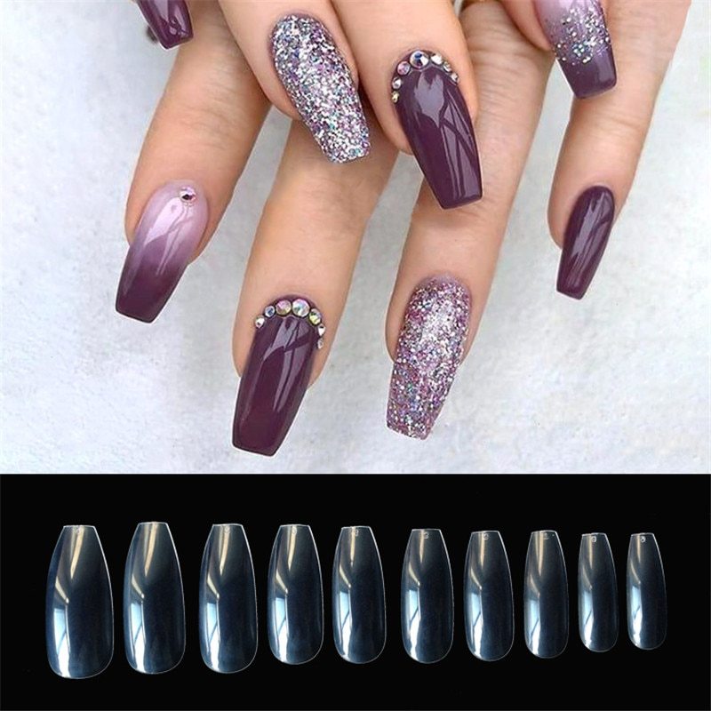 500 transparent  natural fake nails Pi-Mart
