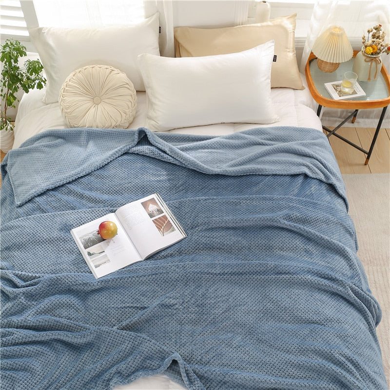 Fluffy Plaid Winter Bed Blankets by Pi Mart
