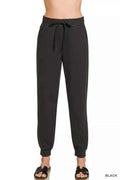 Zenana Drawstring Scuba Joggers with Pockets THRIXINE