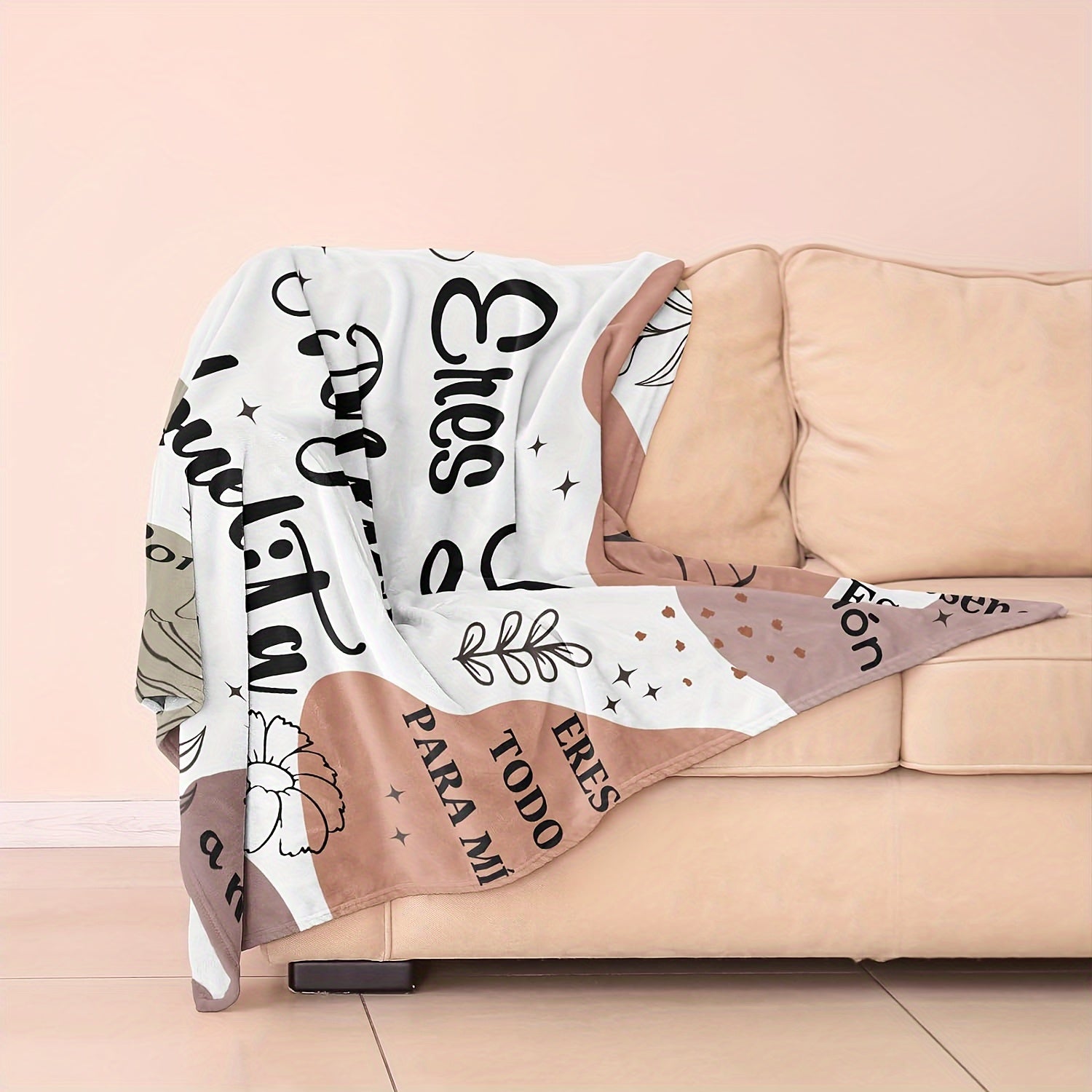 1pc Spanish Gifts For Grandma Blanket Soft Flannel Sofa Blanket Memorial Day Gift Blanket Cozy Flannel Throw Blanket Warm & Comforting Bedroom Home Decor