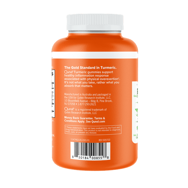 Qunol Turmeric Curcumin Gummies (120 Count) with Ultra High Absorption, 500mg Joint Support Herbal Supplement EasyOptionXY LLC