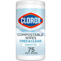 Clorox Free & Clear Compostable Cleaning Wipes, Fragrance Free, 75 Count EasyOptionXY LLC