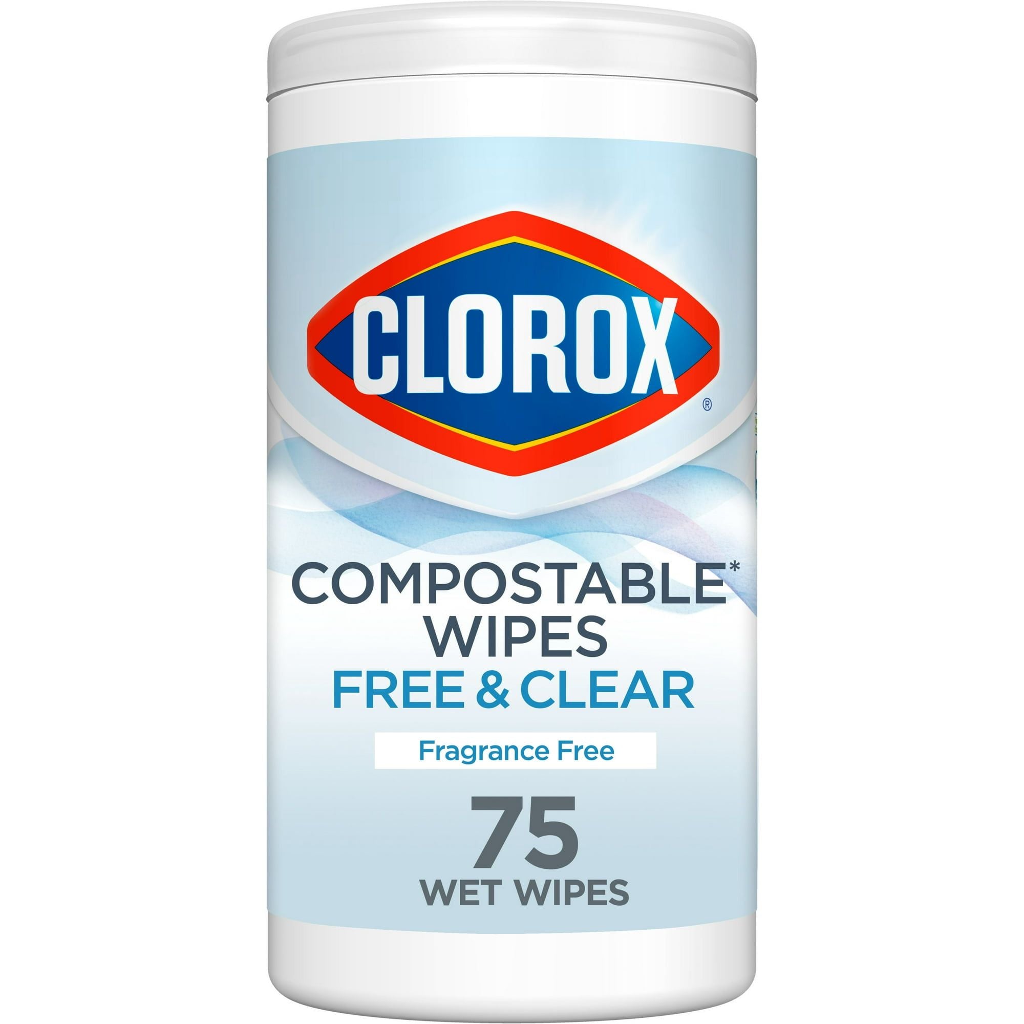 Clorox Free & Clear Compostable Cleaning Wipes, Fragrance Free, 75 Count EasyOptionXY LLC