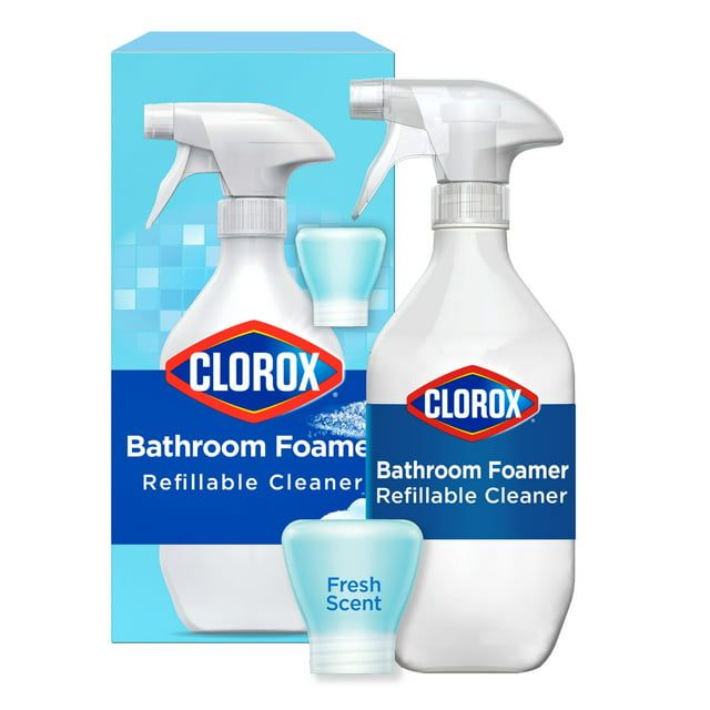 Clorox Bathroom Foamer Refillable Cleaner 1 Bottle and 1 Refill, Fresh Scent, 1.13 fl oz - SJB-DIAMOND ELITES