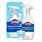 Clorox Bathroom Foamer Refillable Cleaner 1 Bottle and 1 Refill, Fresh Scent, 1.13 fl oz - SJB-DIAMOND ELITES