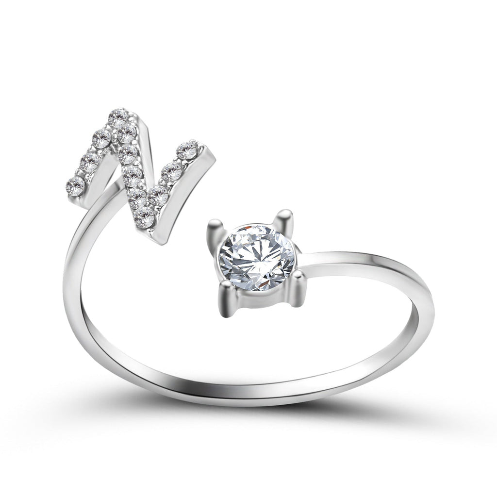 Adjustable 26 Initial Letter Ring Fashion Jewelry For Women Simple Elegant Jewelry Pi-Mart