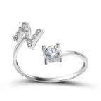 Adjustable 26 Initial Letter Ring Fashion Jewelry For Women Simple Elegant Jewelry Pi-Mart
