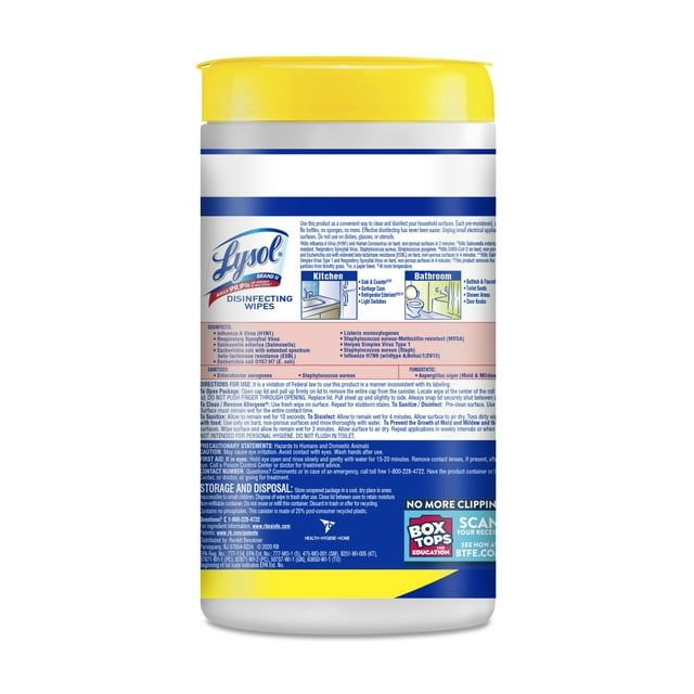 Lysol Disinfectant Wipes, Multi-Surface Antibacterial Cleaning Wipes, For Disinfecting and Cleaning, Lemon and Lime Blossom, 80 Count - SJB-DIAMOND ELITES