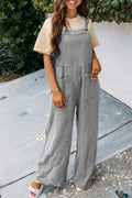 Fashion Square Neck Jumpsuit With Pockets Spring Summer Casual Solid Color Loose Overalls Womens Clothing Pi-Mart
