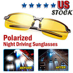 Polarized HD Night Driving Vision Glasses For Men & Women Aviator Sunglasses Pi-Mart