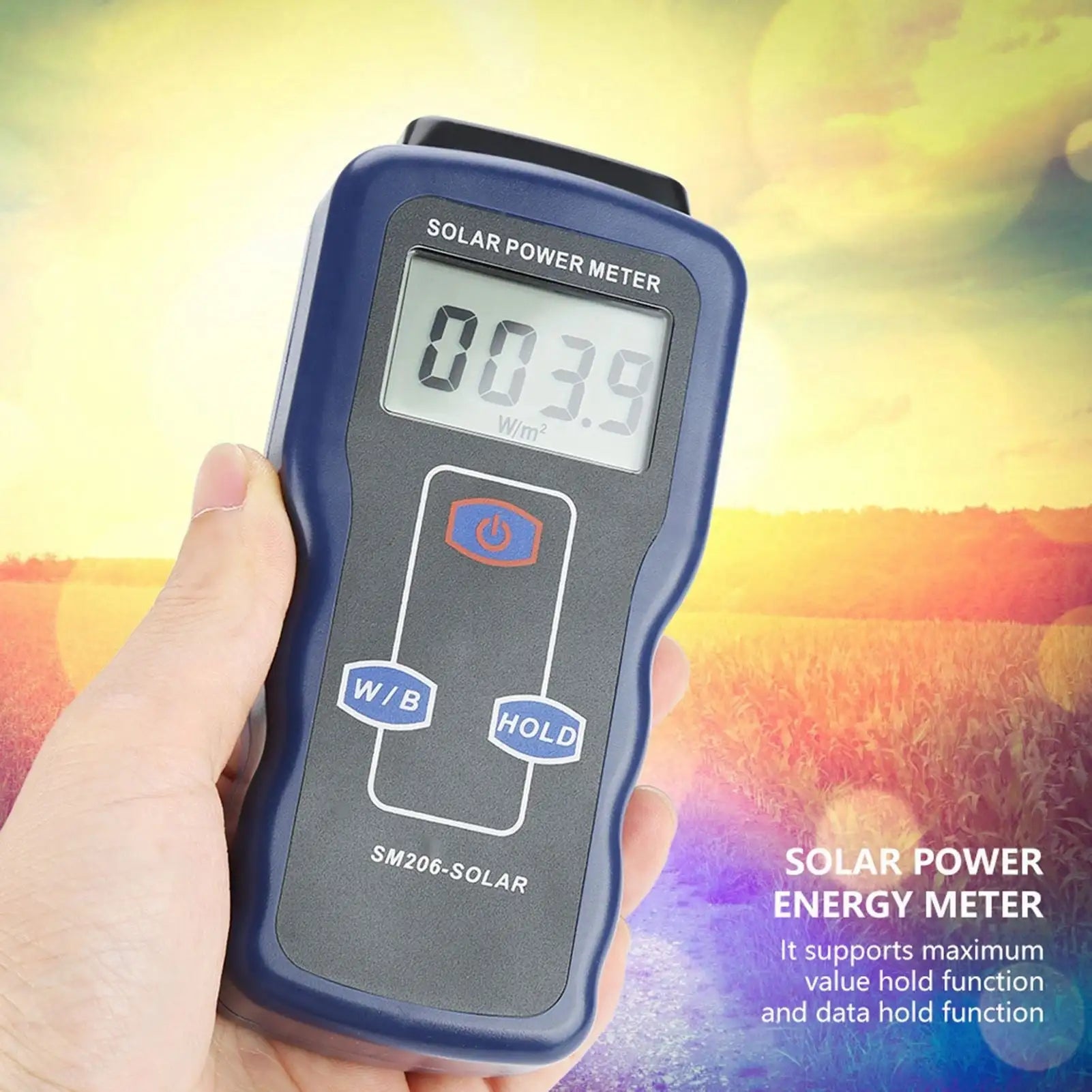 SM206 Digital Solar Power Meter Sun Light Radiation Measuring Testing Instrument - SJB-DIAMOND ELITES