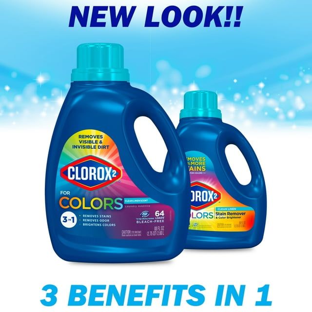 Clorox 2 for Colors Bleach-Free Laundry Stain Remover and Color Booster, Clean Linen, 88 fl oz - SJB-DIAMOND ELITES