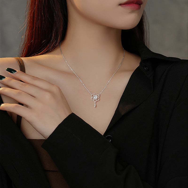 S925 Silver Fashion Design Inlaid Zirconium Diamond Necklace For Women Pi-Mart