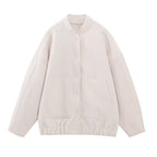 Women's Pocket Loose Bomber Jacket Coat