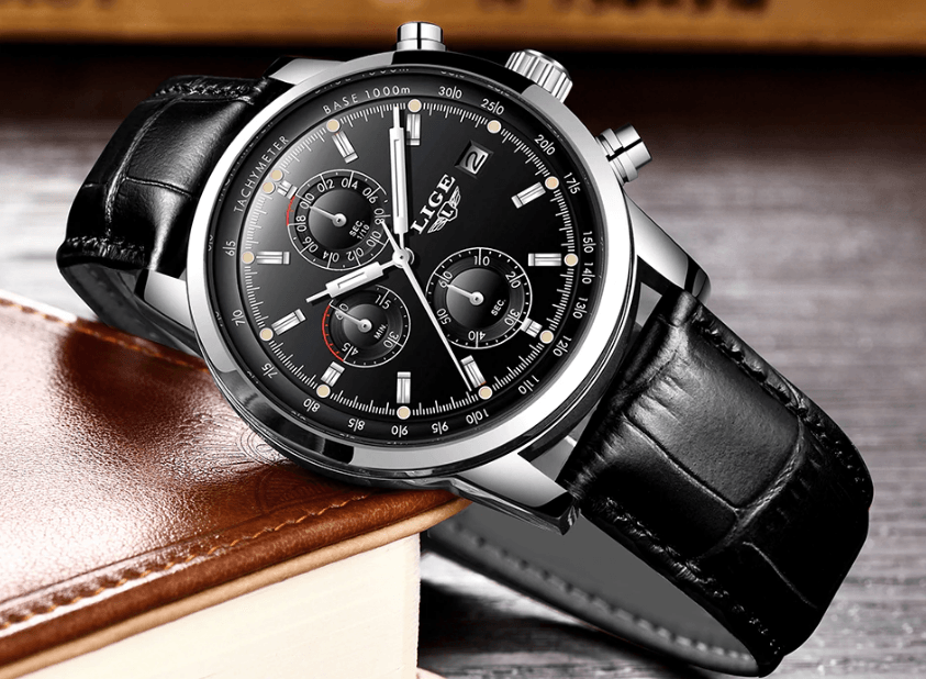Men's  Waterproof Watch With Chronometers Date Display And Fluorescent Pointers Excellent Look Perfect Gift Stevvex