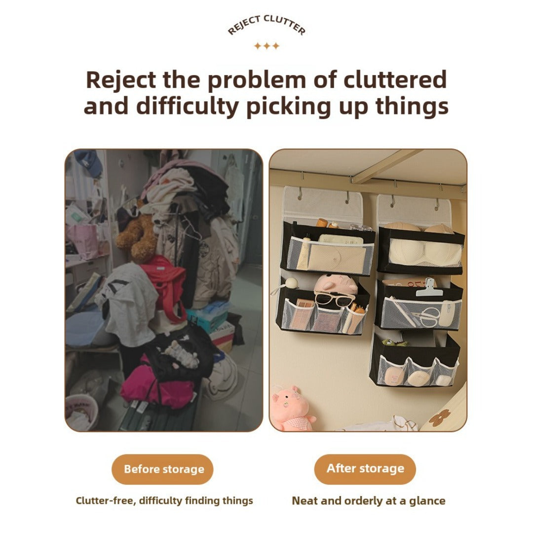 Dormitory multi-layer visual storage hanging bag foldable large-capacity item shelf wall-mounted layered hanging bag - SJB-DIAMOND ELITES