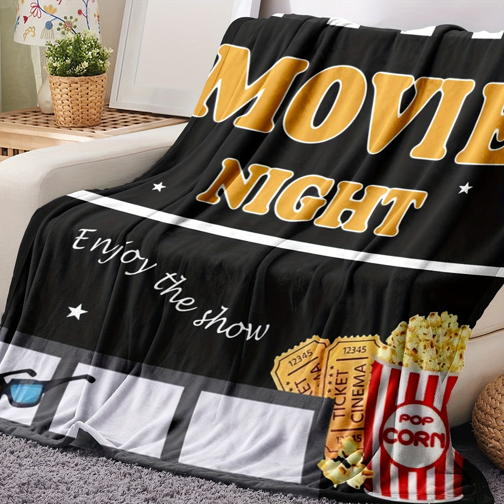 1pc Soft and Skin-Friendly Flannel Blanket for Movie Night - Multifunctional Gift Blanket for Wives, Husbands, Daughters, and Sons - Sofa Throw Blanket for Cozy Naps and Snuggles