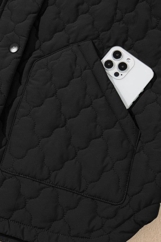 Quilted Zip-Up Snap Button Pocketed Vest