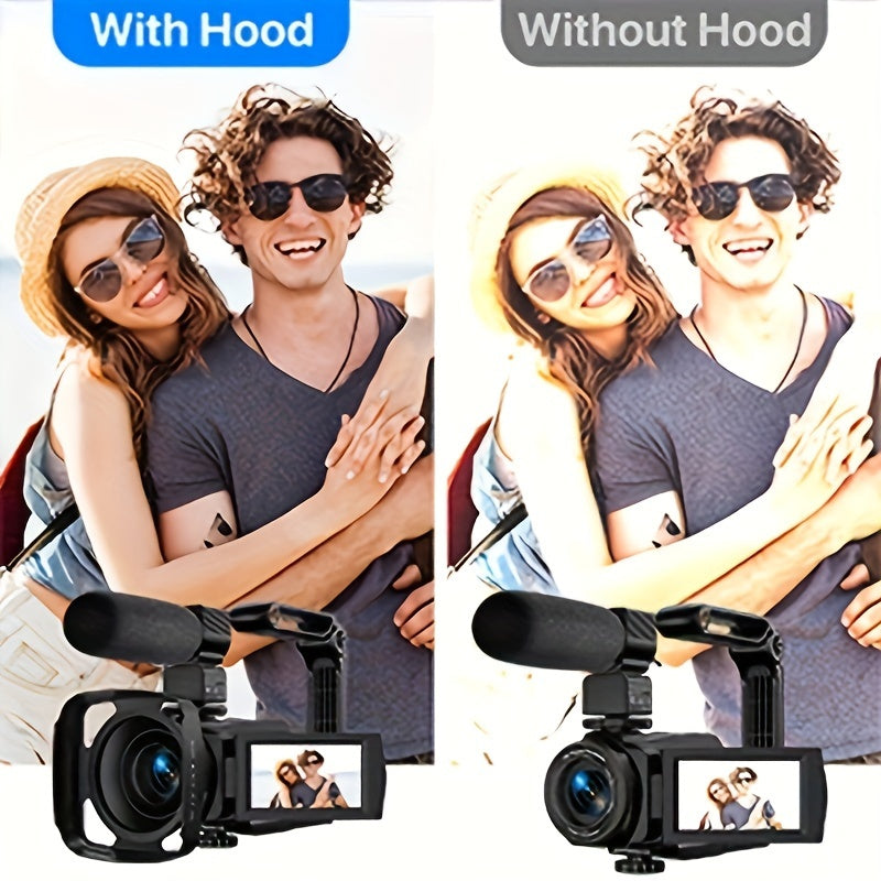 Nicamery 3.0-inch Rotating 270-degree Capacitive Touch Screen, 5K HD Digital Video Camera, 48MP Pixels, 16x Digital Zoom, Supports WIFI, HD, Six-axis Stabilization, Remote Control Manipulation, Comes With 2 Pieces Of 2000mAh Lootquake LLC