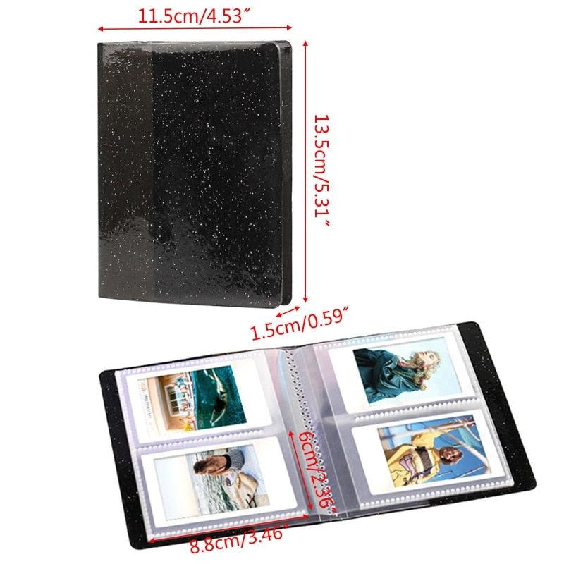 64 Pockets 3 Inch Quicksand Photo Album Mini Instant Picture Storage Organizer Family Scrapbook Albums Family Anniversary Gift For Couple Stevvex
