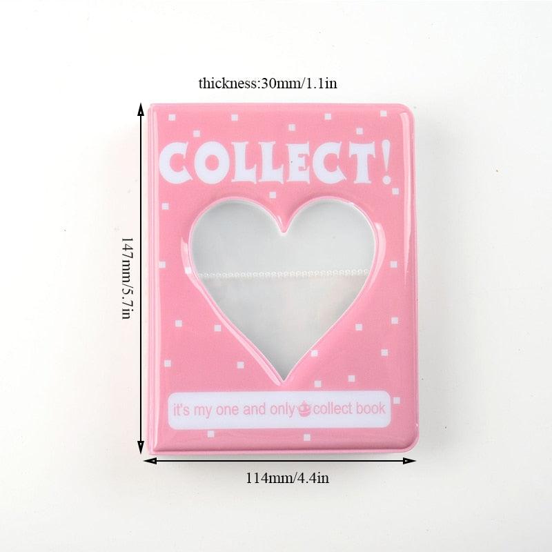 64 Pockets 3 Inches Photo Album Card Holder Receipt Storage Hollow Love Heart Photo Holder Business Card Bag Kpop Photocard Holder Book Polaroid Book Album Gifts For Valentines Day Stevvex