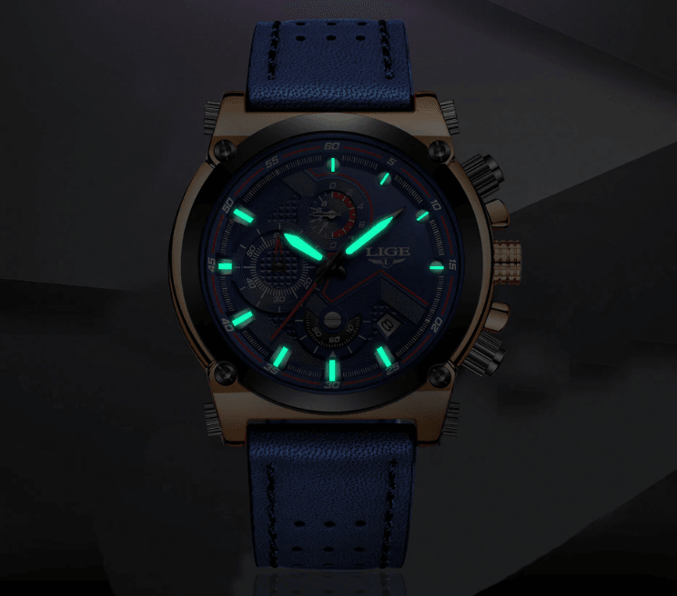Men's Waterproof Modern Watch With Leather Belts, Stainless Steel Case Excellent Look Perfect Gift Stevvex