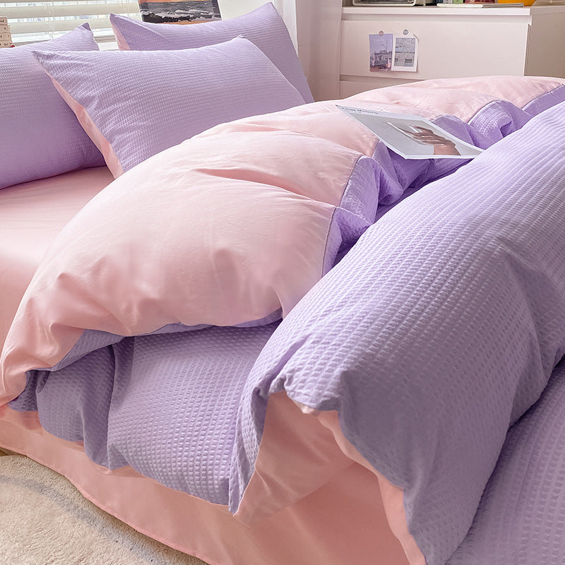 Home Fashion Simple Polished Wool Bed Sheet Cover Set Pi-Mart