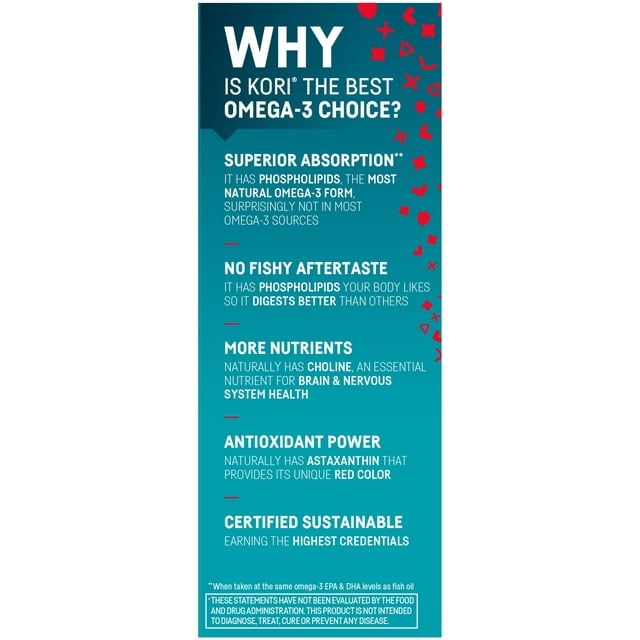 Kori Krill Oil Omega-3 400mg, 90 Softgels | Superior Omega-3 Absorption vs Fish Oil | No Fishy Burps | Omega-3 Supplement for Heart, Brain, Joint, Eye, Skin & Immune Health - SJB-DIAMOND ELITES
