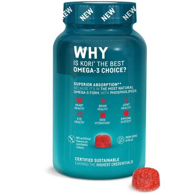 Kori Krill Multi-Benefit Omega-3 Citrus Flavor Gummies, 120 Count EasyOptionXY LLC