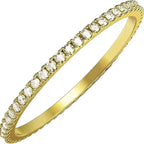 Glossy Trim Rhinestone Ring Titanium Steel