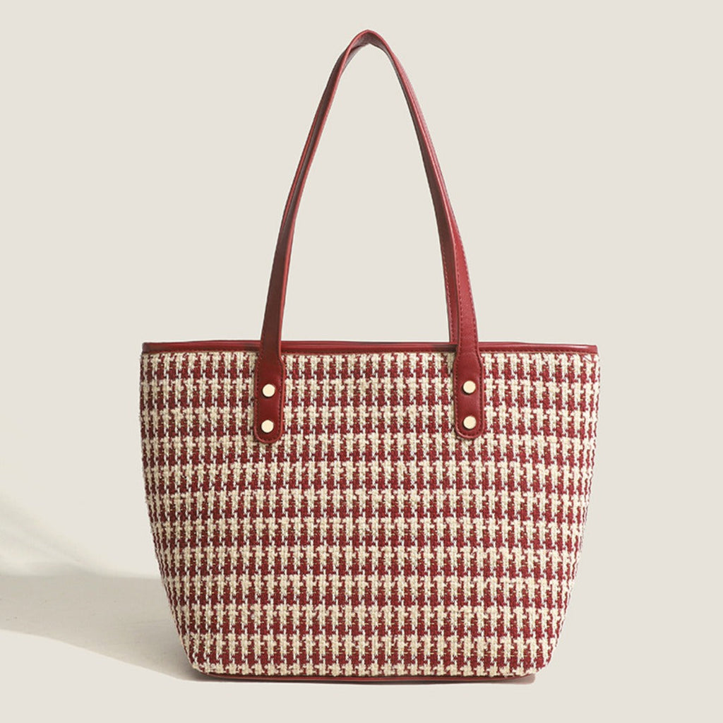 Tote bag women's large capacity tote purse, simple shoulder hobo bag red - SJB-DIAMOND ELITES