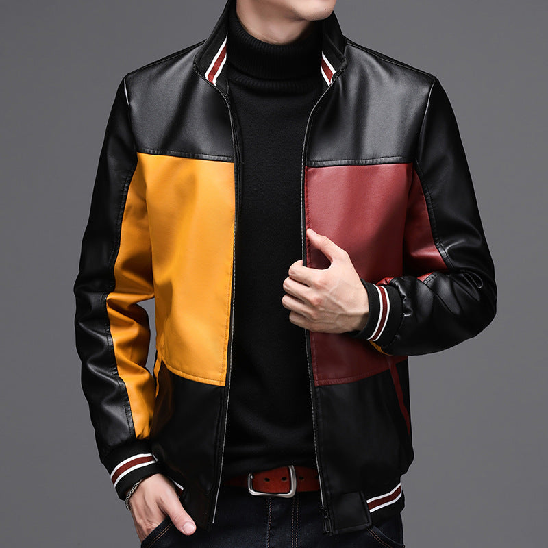 Leather men's casual jacket Pi-Mart