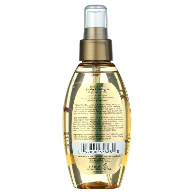 OGX Thick & Full Biotin & Collagen Weightless Oil Mist, 4 Fl Oz EasyOptionXY LLC