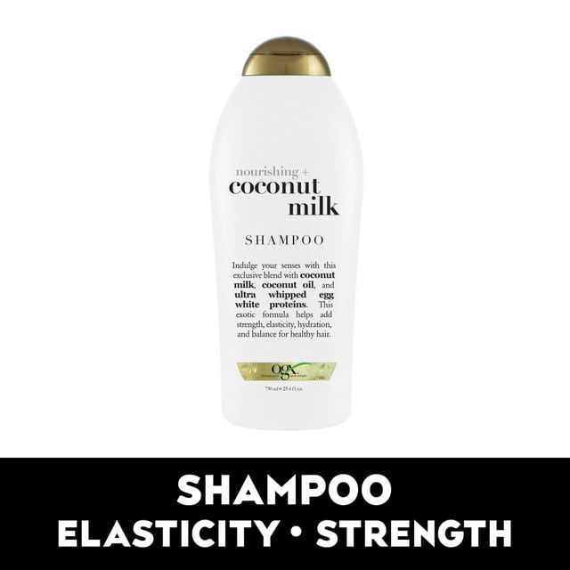OGX Nourishing + Coconut Milk Moisturizing Daily Shampoo with Egg White Protein, 25.4 fl oz - SJB-DIAMOND ELITES