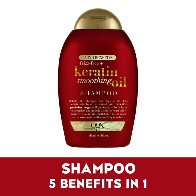 OGX 5 in 1 Benefits Shine Enhancing Daily Shampoo with Keratin, 13 fl oz - SJB-DIAMOND ELITES