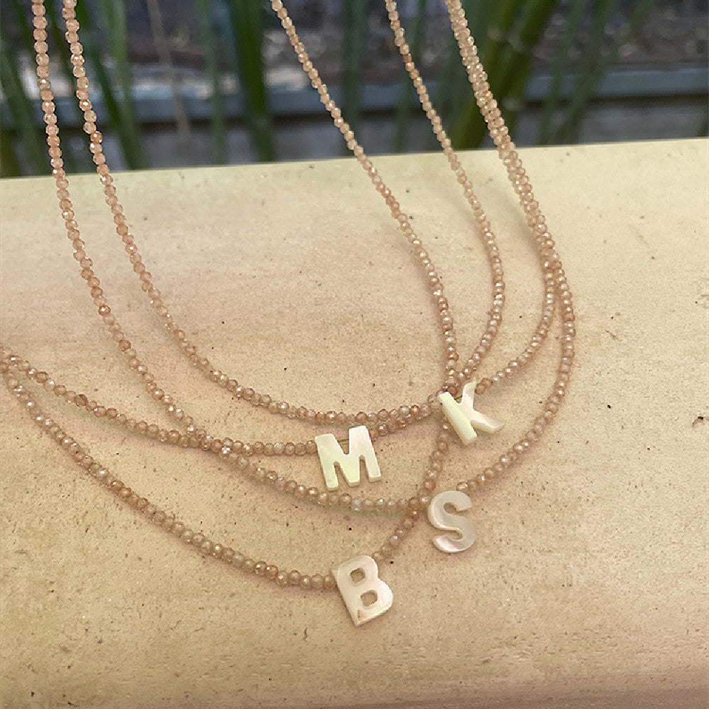 Women's Simple Shell Letter Collar Necklace Pi-Mart