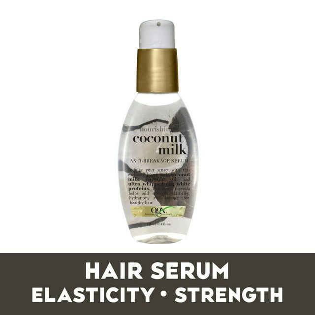 OGX Coconut Milk Moisturizing Strength & Shine, Leave-In Treatment Hair Serum, 4 fl oz - SJB-DIAMOND ELITES