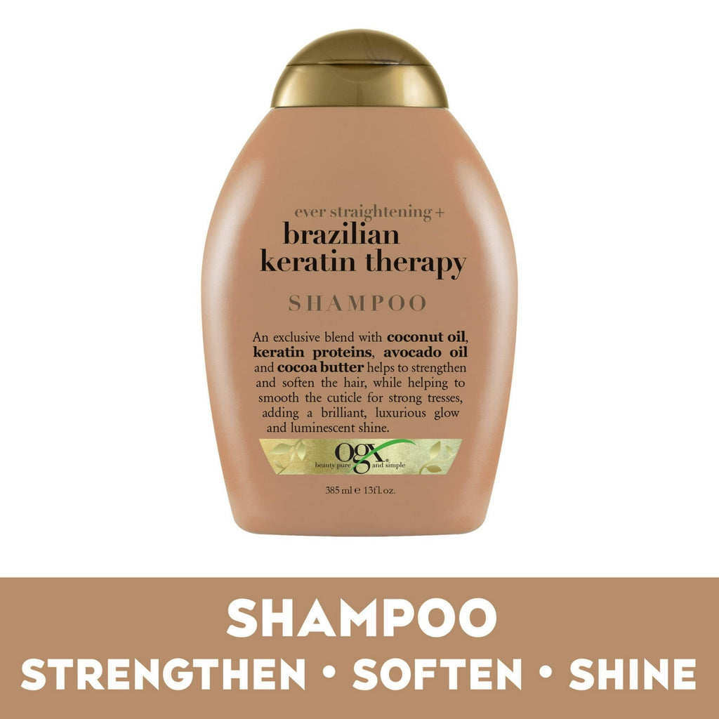 OGX Ever Straightening + Brazilian Keratin Therapy Shampoo, 13 FL OZ - SJB-DIAMOND ELITES