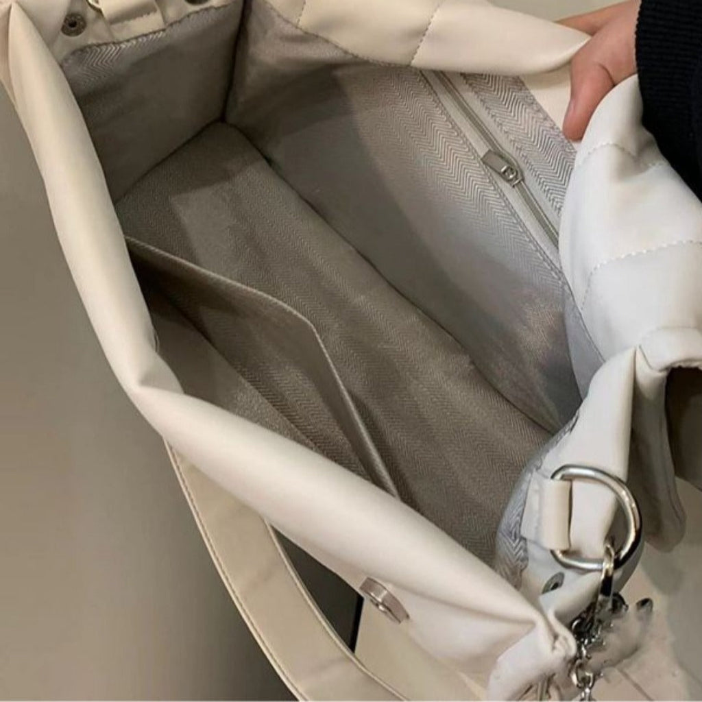 Soft leather women's bag large capacity armpit bag, puffy bag, commuter tote bag, - SJB-DIAMOND ELITES