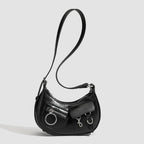 Design Stylish Retro Small Crossbody Bag - Versatile Punk Crescent Bag for Everyday Use