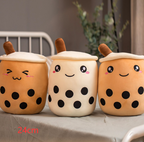 Cute Fruit Drink Plush Stuffed Soft Strawberry Milk Tea Plush Boba Tea Cup Toy Bubble Tea Pillow Cushion Kids Gift Pi-Mart